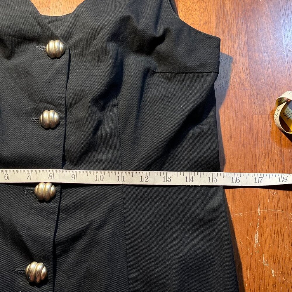 Vintage David Benjamin Sleeveless Button Front Mini Dress Womens 8 90s Y2K Punk - Picture 6 of 8